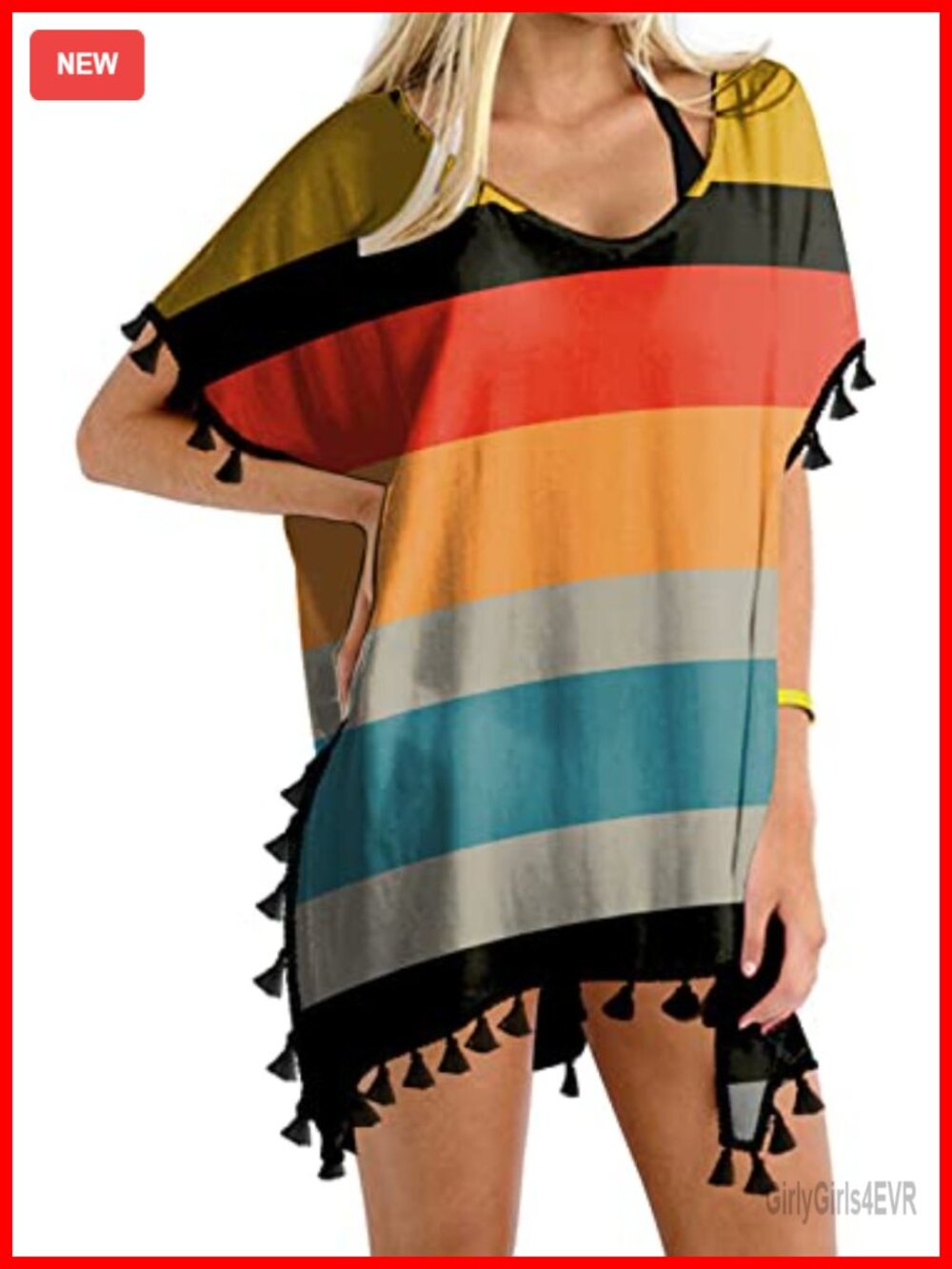 Womens Chiffon Tassel Swimsuit Cover Up Beach Coverup Loose Lightweight